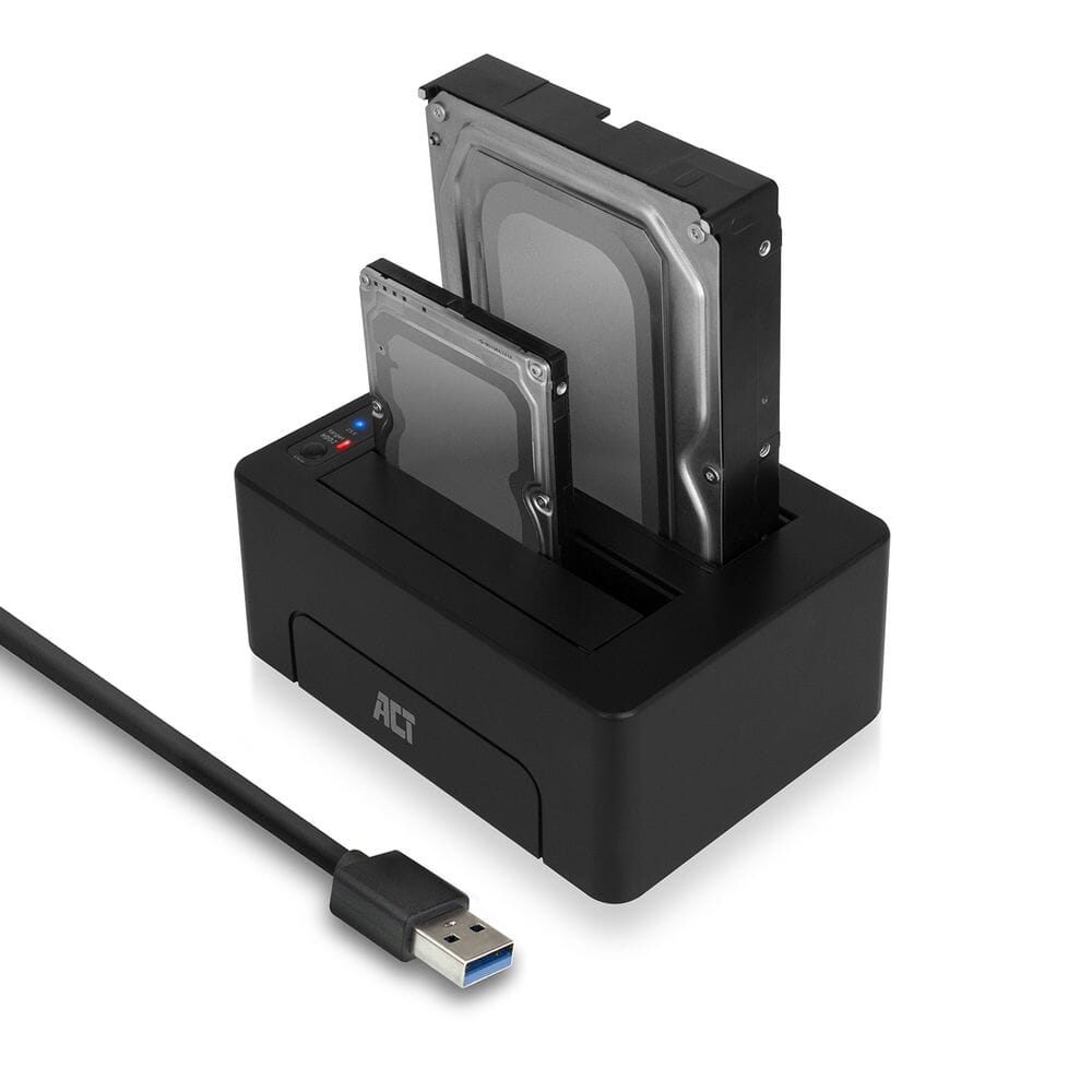 ACT 2,5 en 3,5 inch SATA Dual harde schijf dock USB 3.2 Gen1