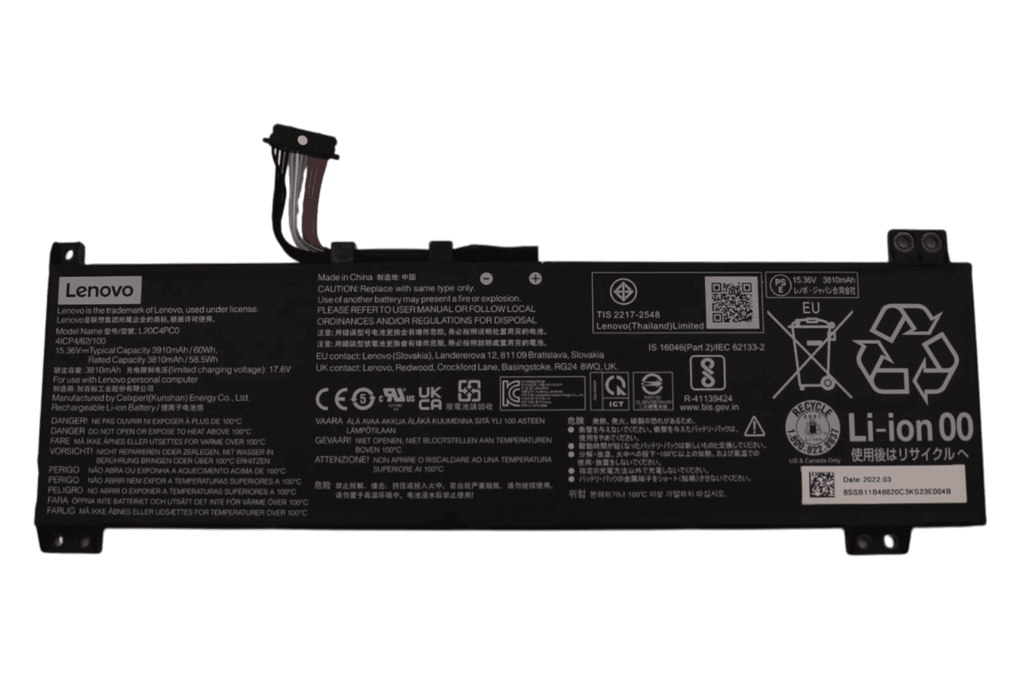 Lenovo Laptop Accu 3910mAh
